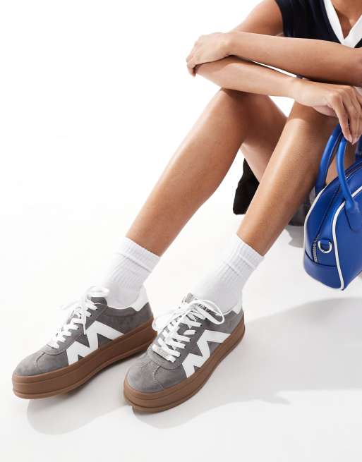 Steve Madden – Opponent – Grå sneakers i mocka med flatform-sula