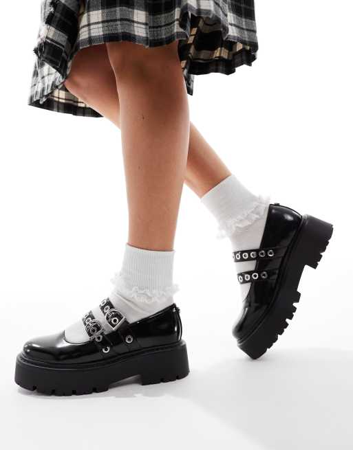 Steve Madden – Overt – Mary-Jane-Schuhe aus schwarzem Leder mit Doppelriemen, 2 von 4