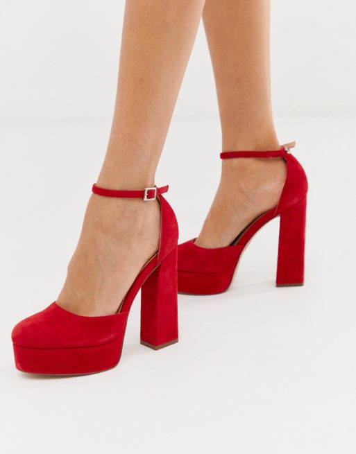 Steve Madden paltform block heel in red | ASOS