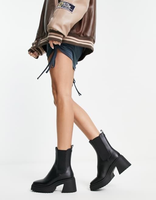 Elastic heeled sale booties