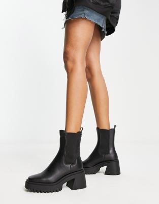 Steve Madden Parkway heeled elastic side boots in black