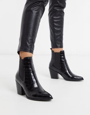 steve madden black croc boots