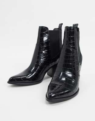 steve madden black crocodile boots