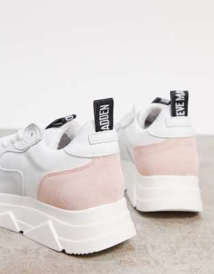 steve madden white and pink sneakers