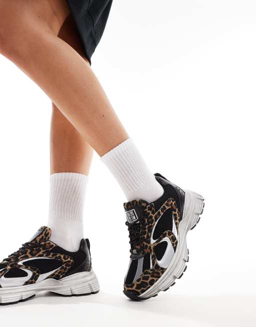 Steve Madden - Plaja - Baskets à imprimé léopard et semelle chunky 