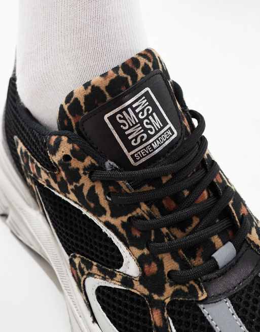 Steve Madden Plaja chunky trainers in leopard print