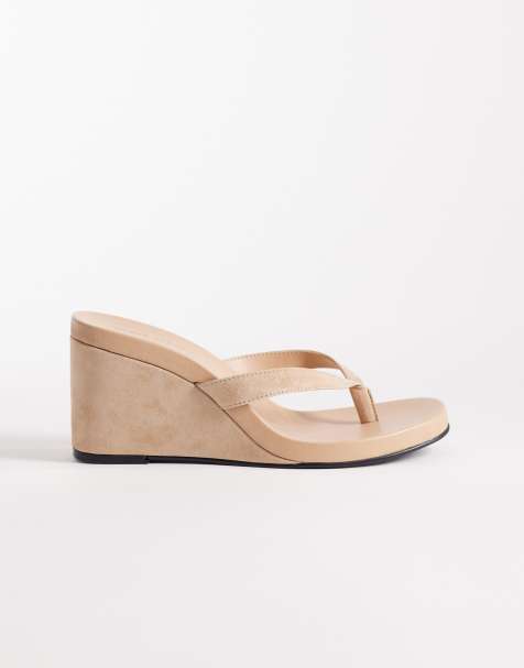 Steve Madden Playing thong wedge sandal in sand suede - view 1