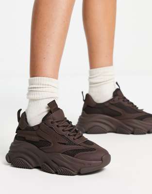 Steve Madden Posession Chunky Sneakers In Brown In Brown
