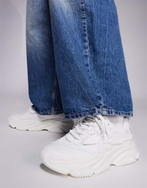 Steve Madden – Posses – Sneaker in Weiß mit dicker Sohle