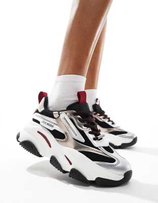 Steve Madden Possesion-E chunky sneakers in pewter metallic