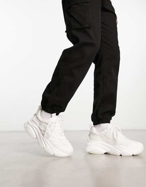Steve Madden – Possess – Białe buty sportowe na grubej podeszwie, 4 z 4