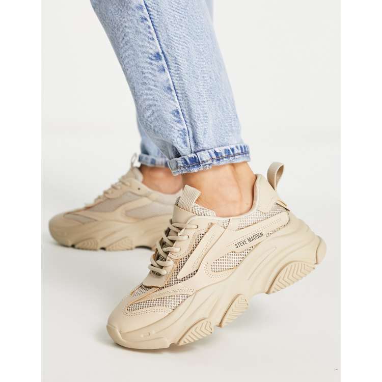 Steve Madden Possession chunky lace-up sneakers in tan