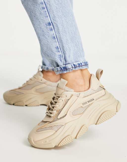 Steve Madden Possession chunky lace-up sneakers in tan