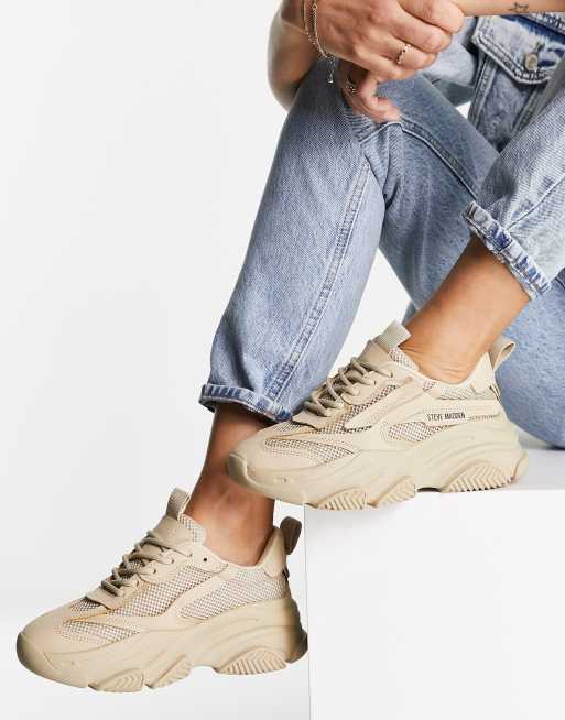 Steve Madden Possession chunky lace-up sneakers in tan