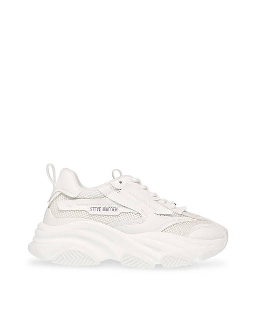 Steve Madden Possession chunky lace-up sneakers in white
