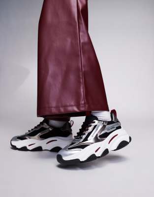  Possession chunky trainers in pewter metallic
