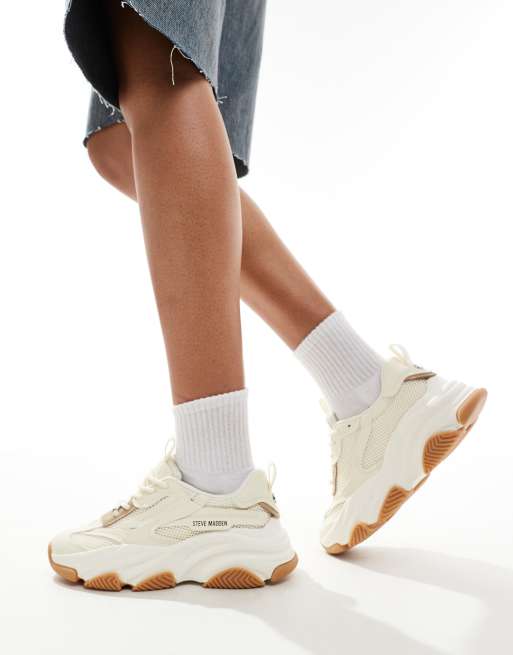 Steve Madden – Possession-E – Białe buty sportowe na grubej podeszwie