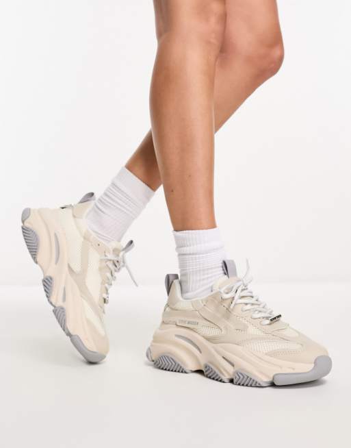 Steve Madden Possession chunky trainers in white, ASOS