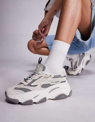Steve Madden Steve Madden Possession-E trainers in bone grey