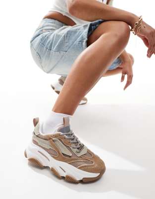 Steve Madden - Possession - Sneaker aus Wildleder in Haferbeige mit dicker Sohle-Neutral