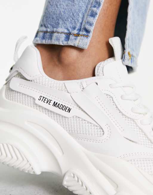 Steve Madden Possession chunky trainers in white, ASOS