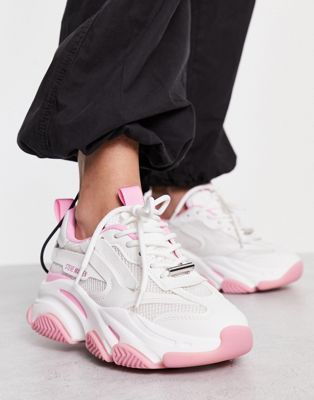 Steve Madden Possession trainers in pink and white