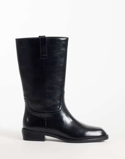Steve Madden Primo low ankle boots in black leather - view 1