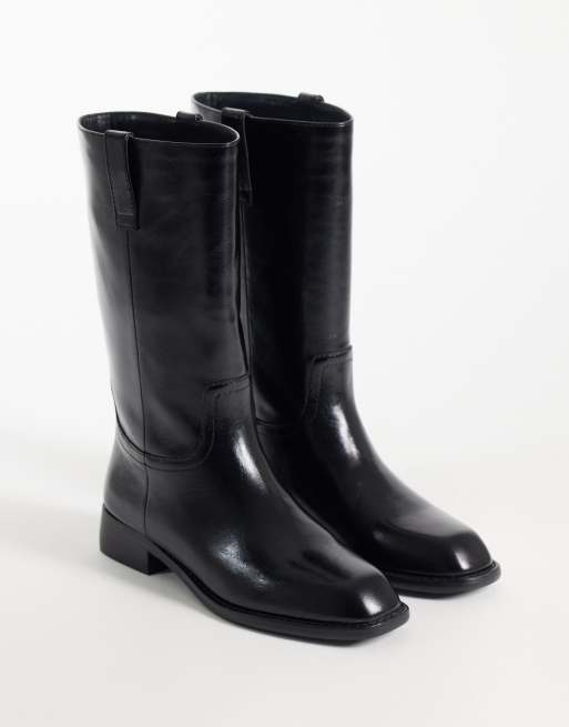Steve Madden Primo niedrige Ankle-Boots aus schwarzem Leder, 2 von 4