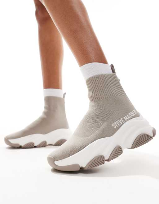 Steve Madden – Prodigy – Brązowoszare buty sportowe z elastyczną cholewką