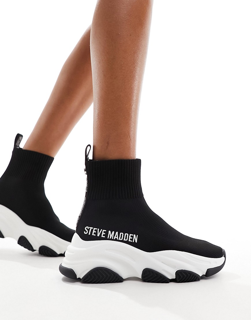 Steve Madden Prodigy knitted sock trainers in black