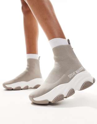 Steve Madden Steve Madden Prodigy Sock Trainers in Taupe-Neutral