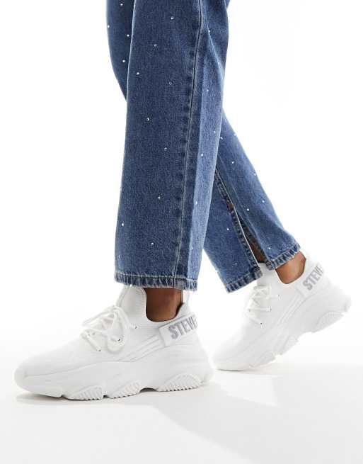 Steve Madden – Protege-E – Sneaker in Weiß mit dicker Sohle