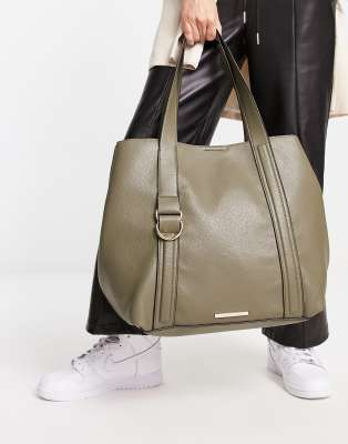 Steve Madden purse insert tote in khaki - ASOS Price Checker