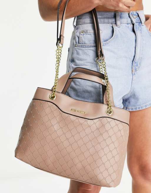 Steve Madden quilted shoulder bag in beige