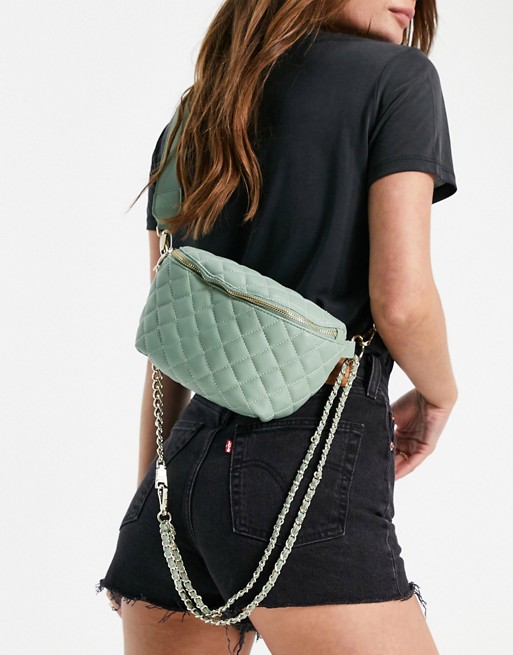 Steve Madden quilted cross body bag in mint