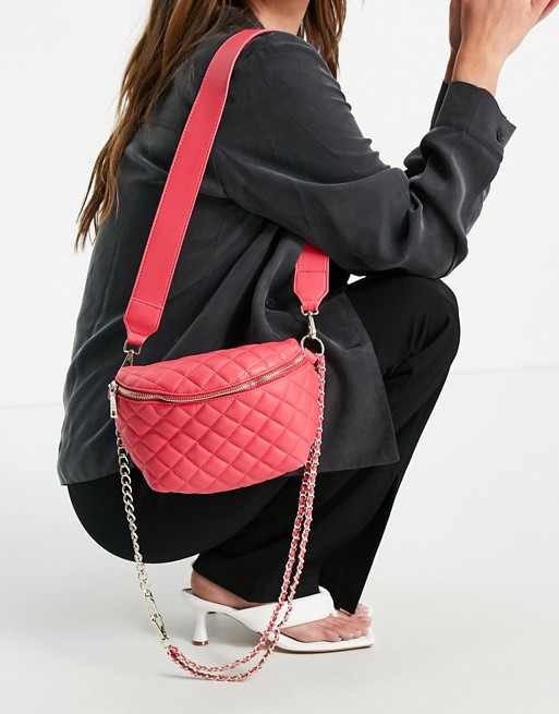 Steve Madden quilted cross body bag in pink