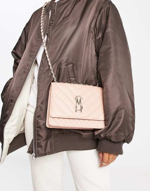 Steve Madden quilted shoulder bag in beige