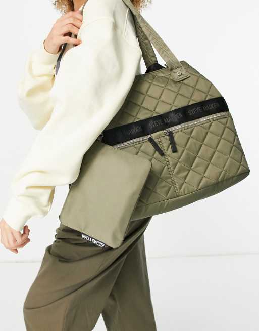 Steve madden quilted store weekender bag olive