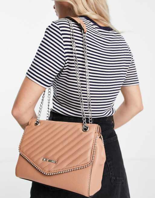 Steve Madden quilted shoulder bag in beige