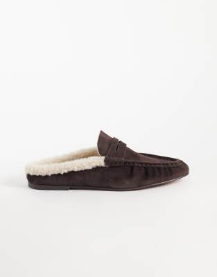 Steve Madden Rafe Ruched Mule Loafers In Brown