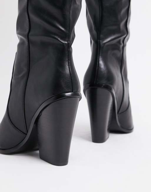 Steve Madden Ranger knee high western boot in black ASOS