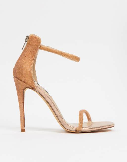 Steve Madden Rapture strappy heeled sandal in rose gold