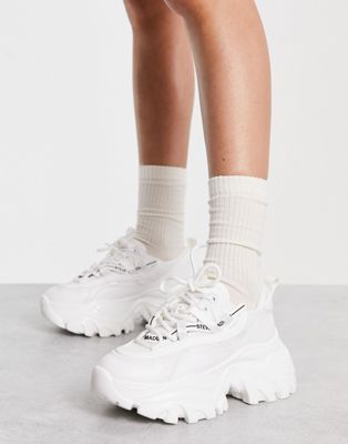 Steve Madden Recoupe chunky platform trainers in white
