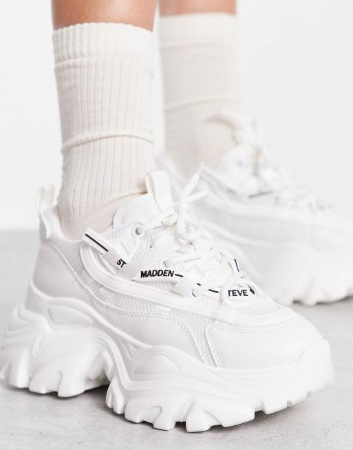 Steve Madden Recoupe chunky platform trainers in white