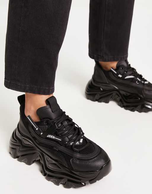 Steve Madden Recoupe chunky trainers in black | ASOS