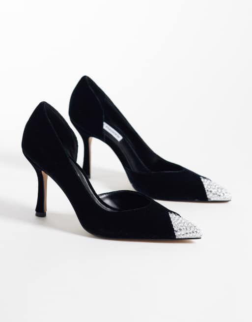 Steve Madden Refuel escarpins à talons en velours noir avec bout orné, 2 de 4