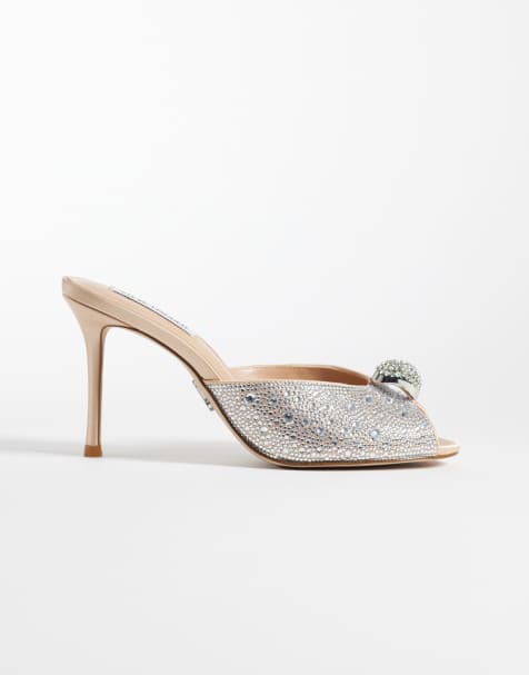 Steve Madden Regalia heeled mule sandals in embellished blush - view 1