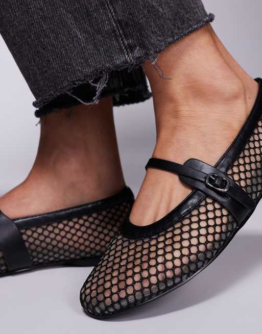 Steve Madden Rejoice-M mesh ballet flats in black ASOS