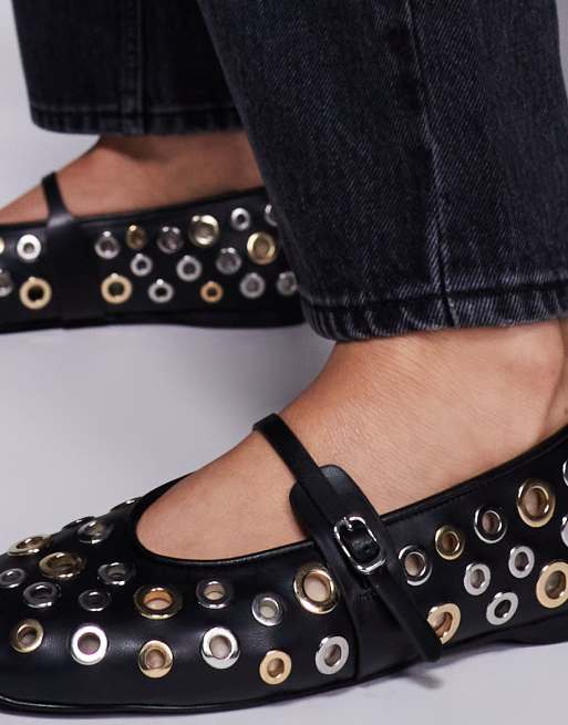 Steve Madden - Rejoice-S - Ballerina's met oogjes in zwart, 4 van 4