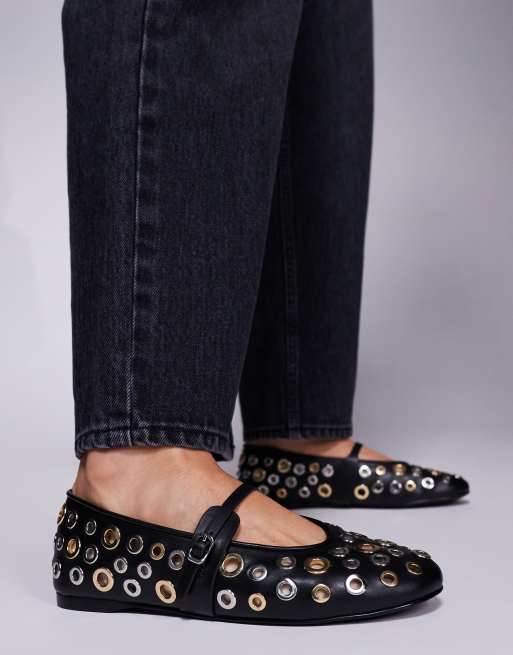 Steve Madden Auden - Ballerine Donna Eleganti Con Strass | Nero Taglia 40 EU